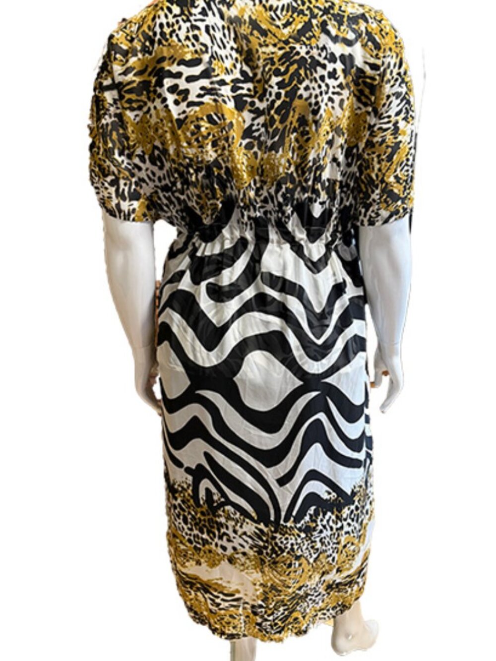 Animal Print Black and White Swim Top and CoverUp- 1XL - Picture 7 of 9